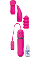 Stimulator Kit Bullet With 3 Silicone Sleeves - Pink