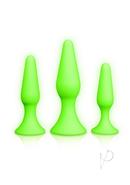 Ouch! Butt Plug Set Glow In The Dark - Green