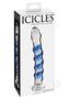 Icicles No. 5 Textured Glass Dildo 7.25in - Clear/blue
